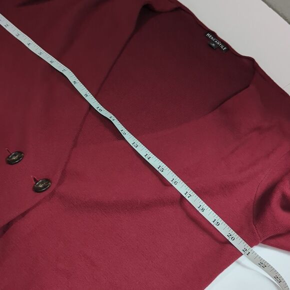 J. Crew Sweater Womens Medium Burgundy Cardigan 100% Cotton Long Length - Picture 8 of 9